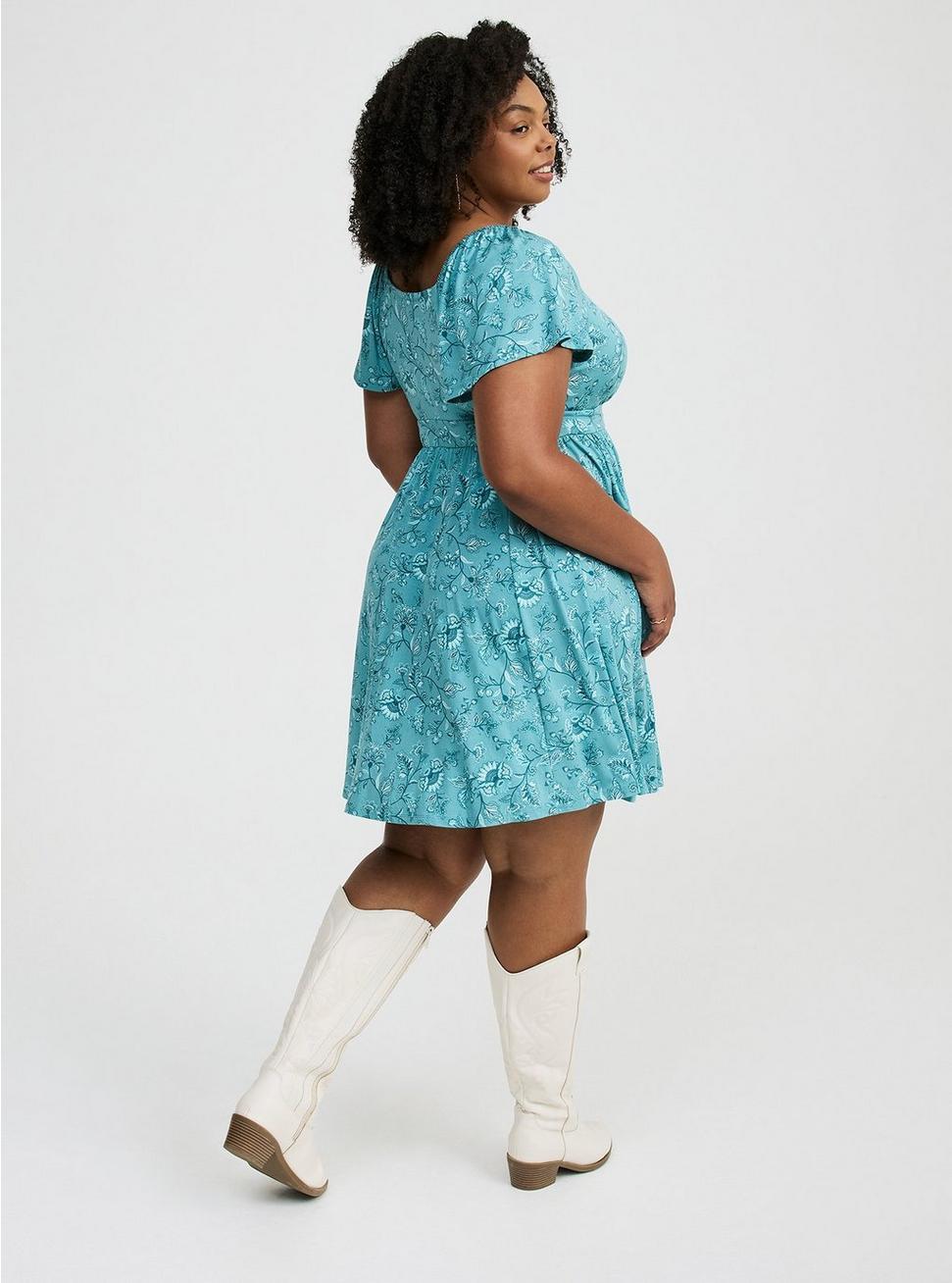 Mini Flutter-Sleeve Tie-Front Dress Product Image