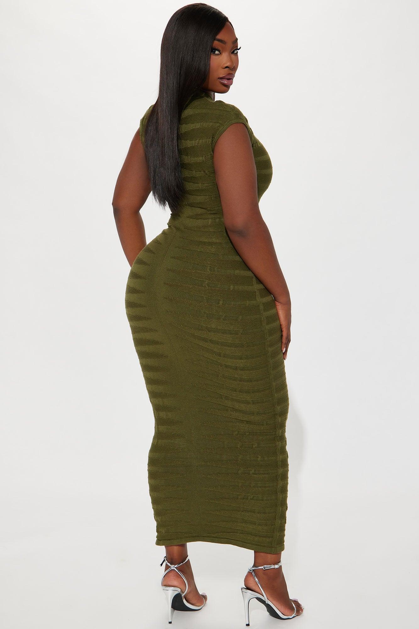 Poppy Sweater Maxi Dress - Olive Product Image