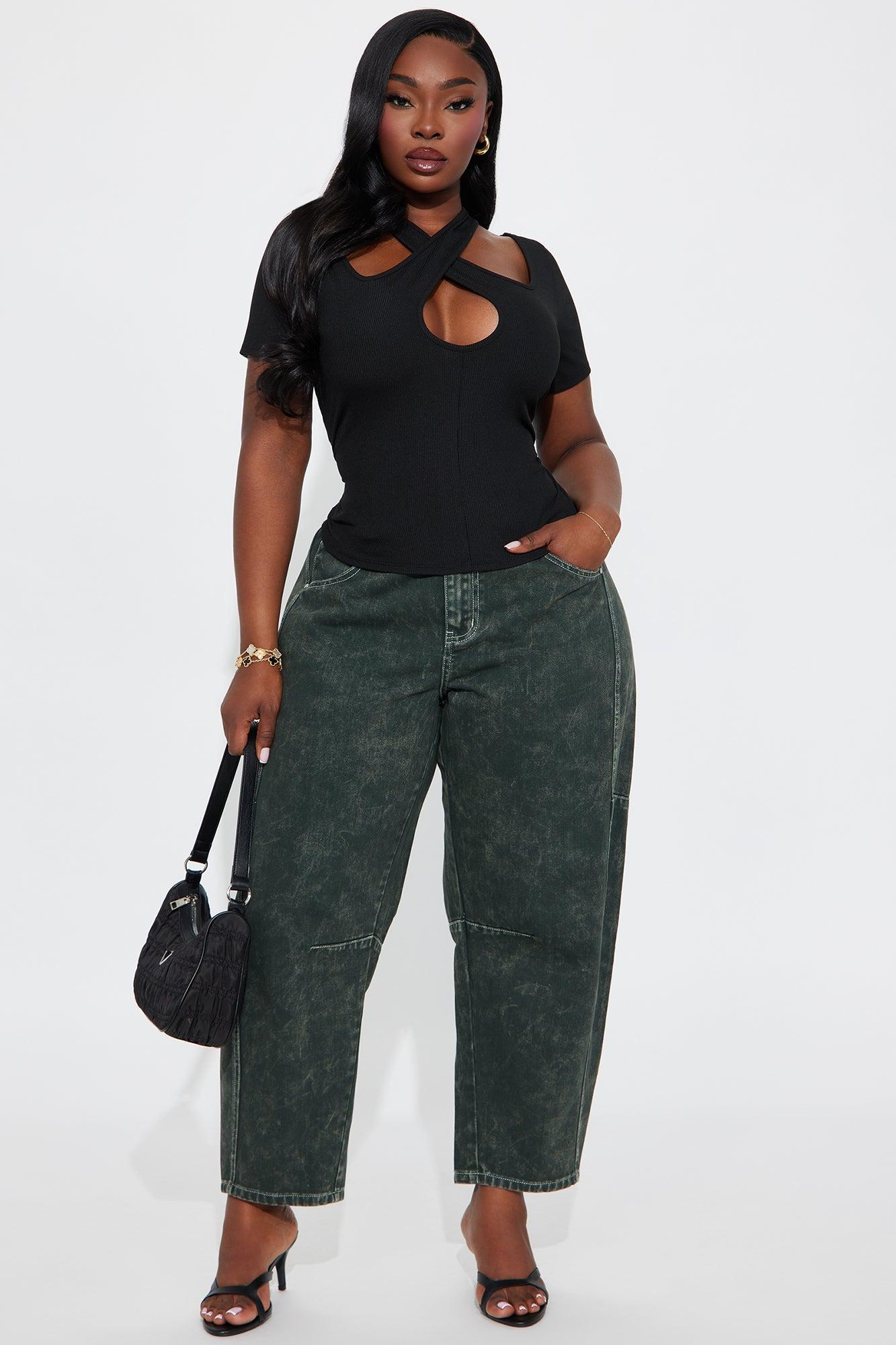 Chita Ribbed Short Sleeve Top - Black Female Product Image