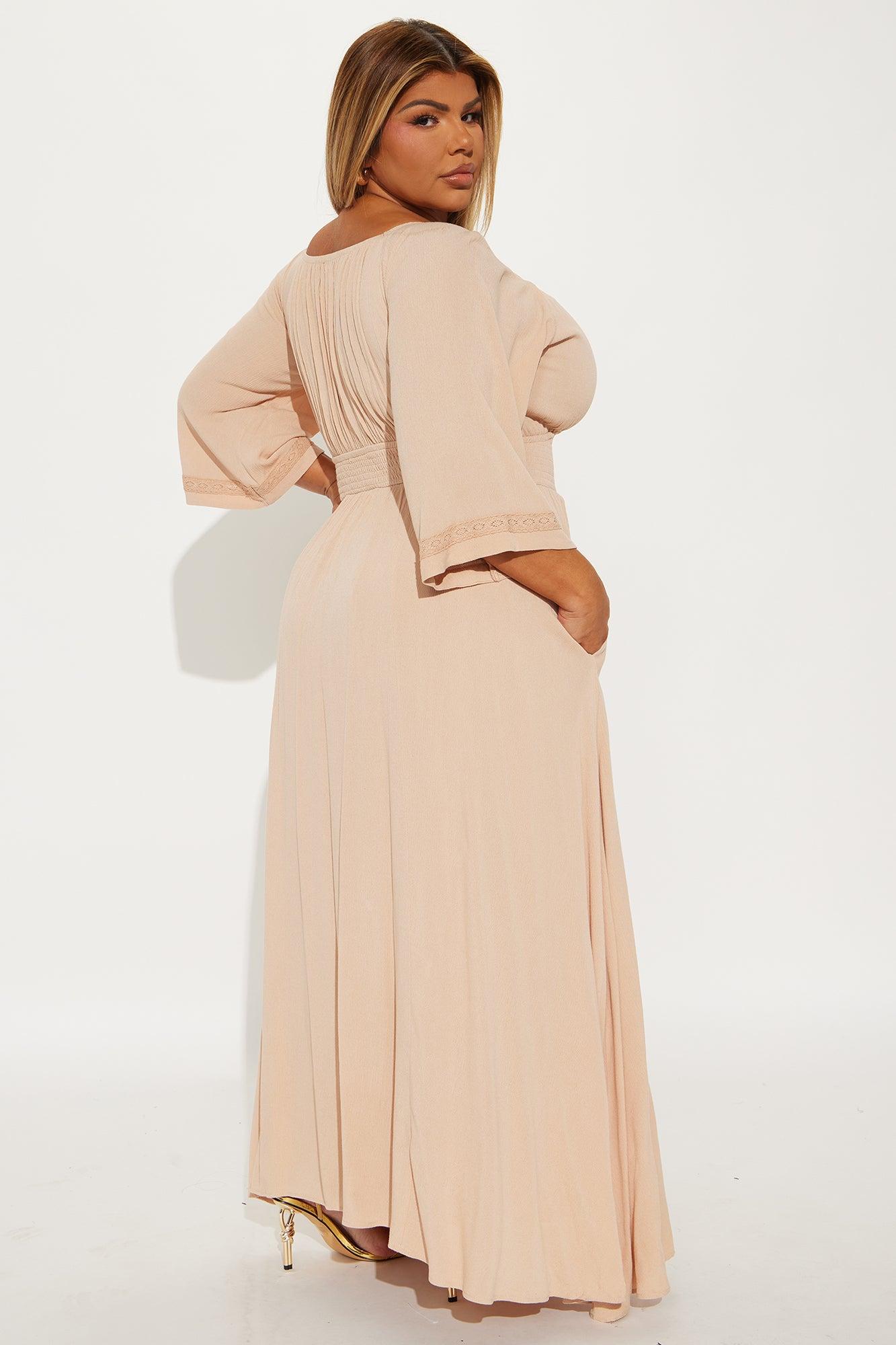 Sharon Flowy Maxi Dress - Taupe Product Image
