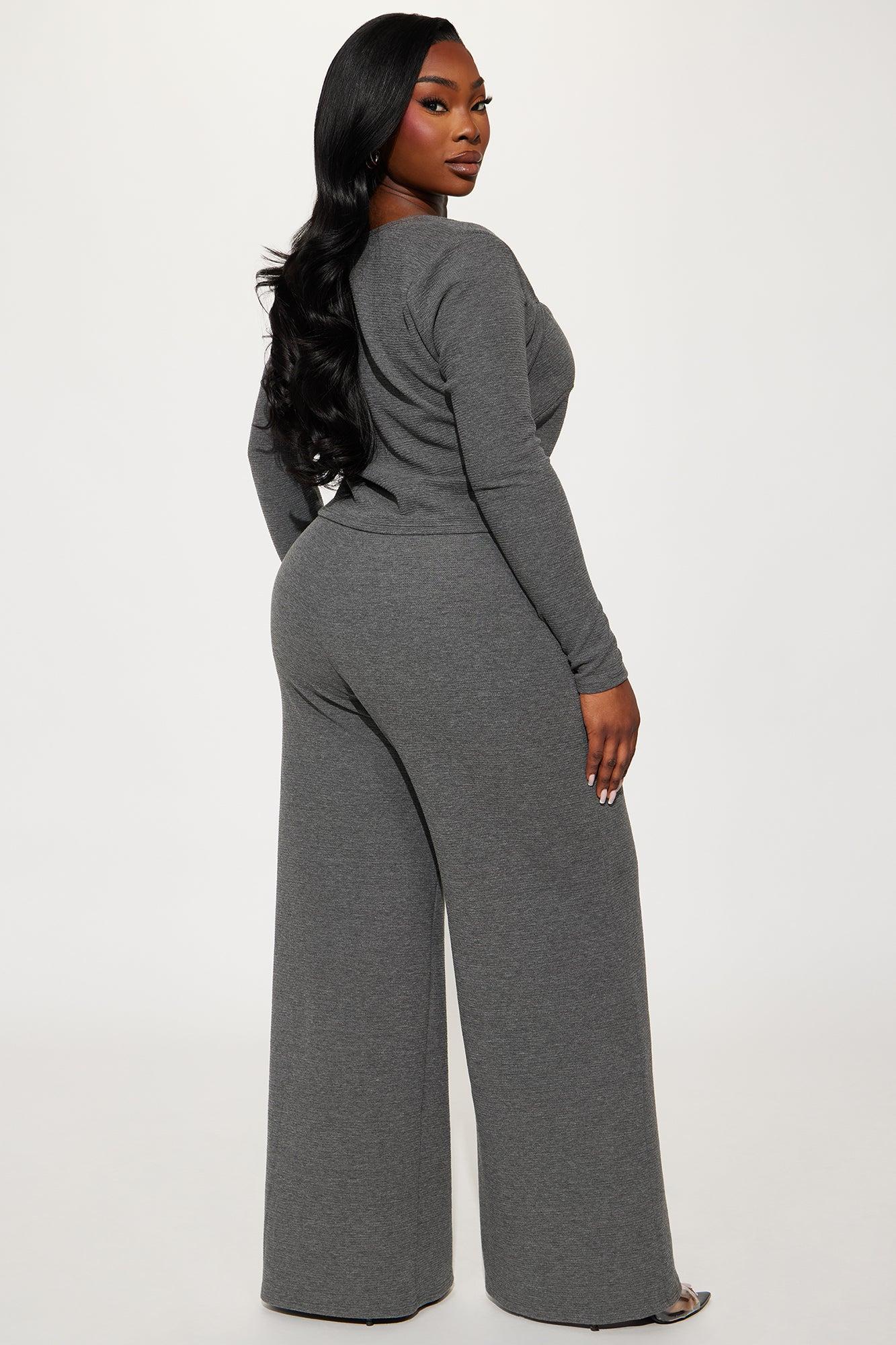 Everyday Ease Thermal Pant Set - Charcoal Product Image