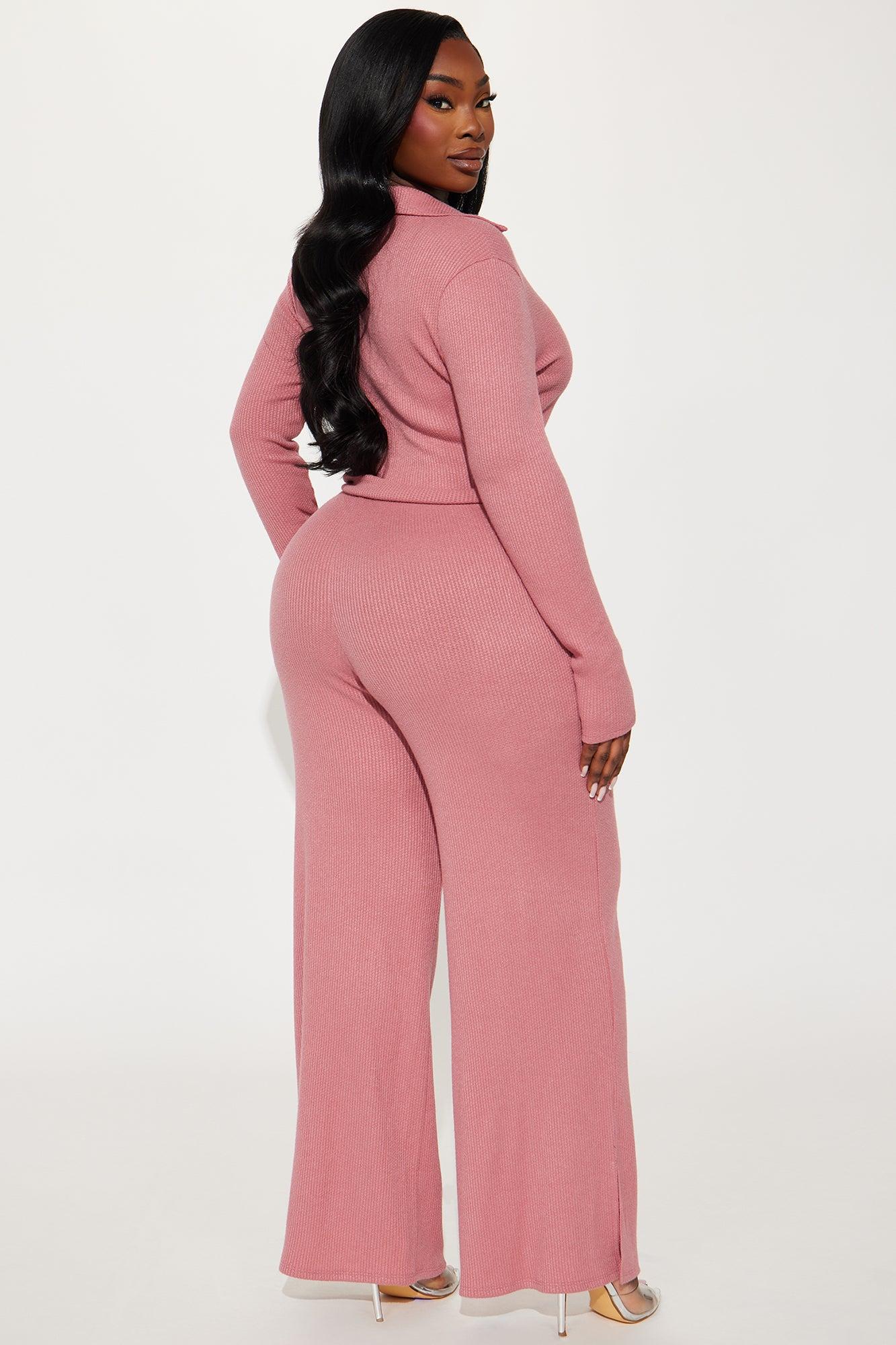 Off The Clock Cozy Pant Set - Mauve Product Image