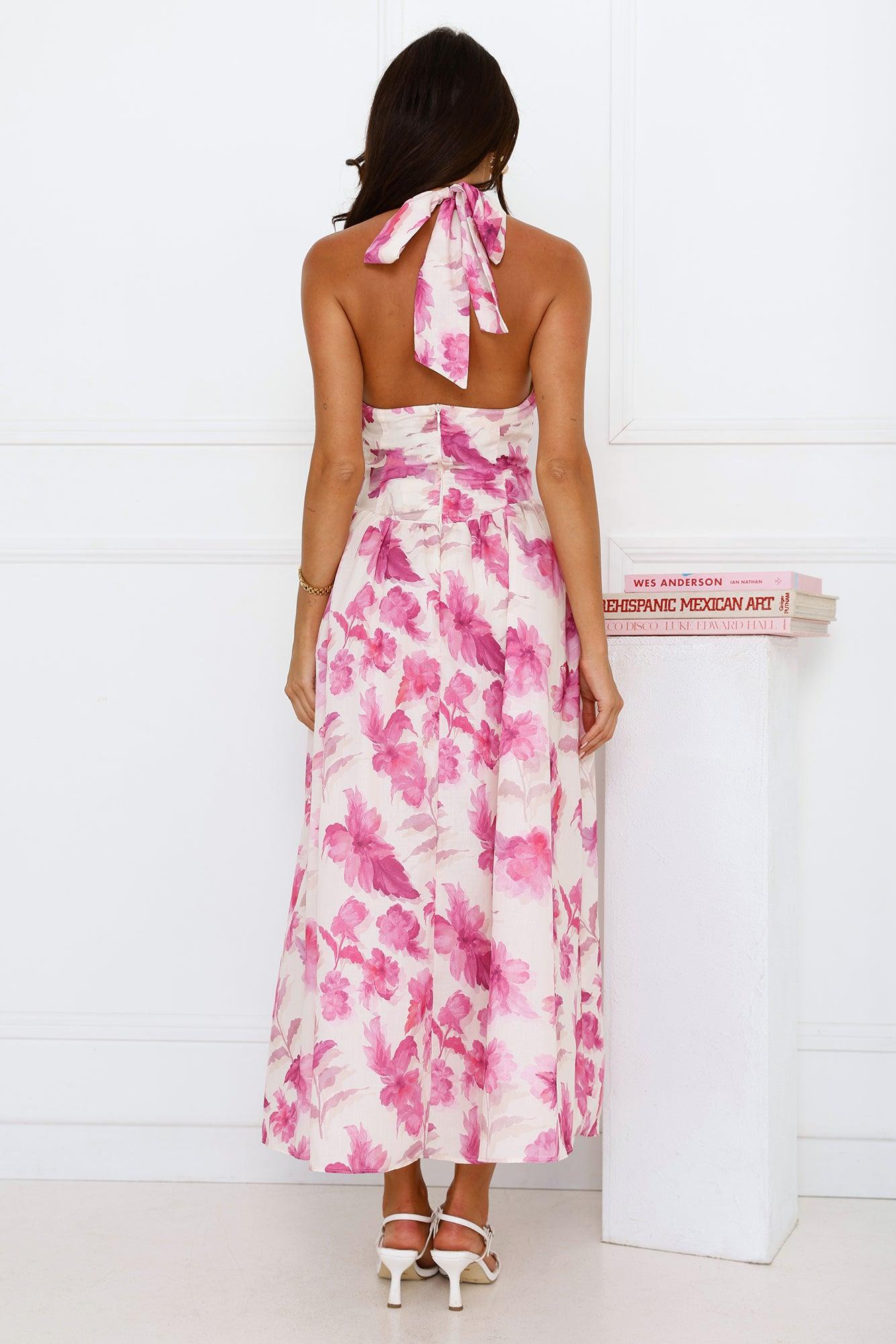 Emilienne Halter Maxi Dress Purple Product Image