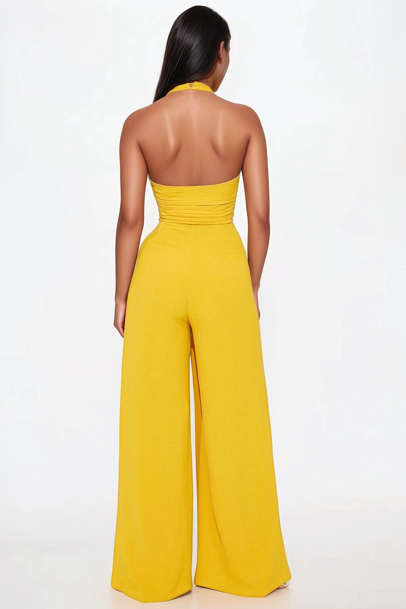 Light Up The Room  Jumpsuit - Mustard Product Image