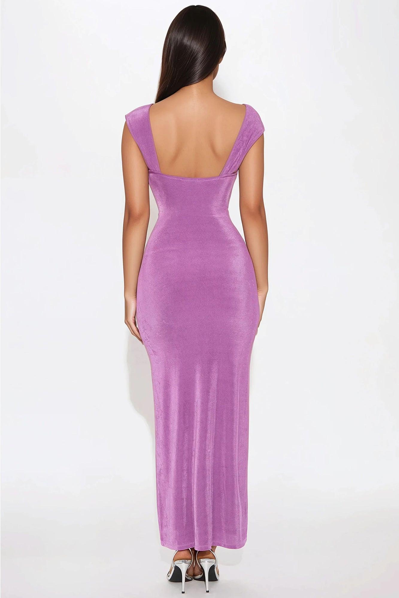 Maya Slinky Maxi Dress - Purple Product Image