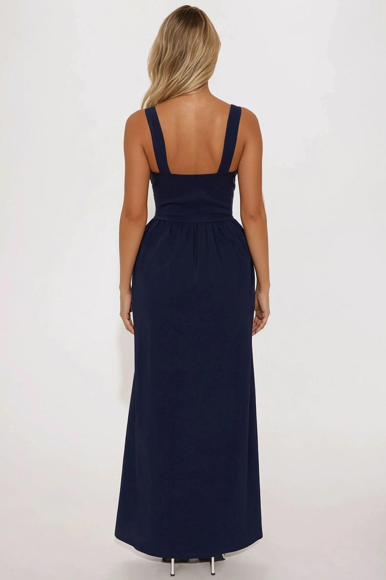 Joanna Poplin Maxi Dress - Navy Product Image