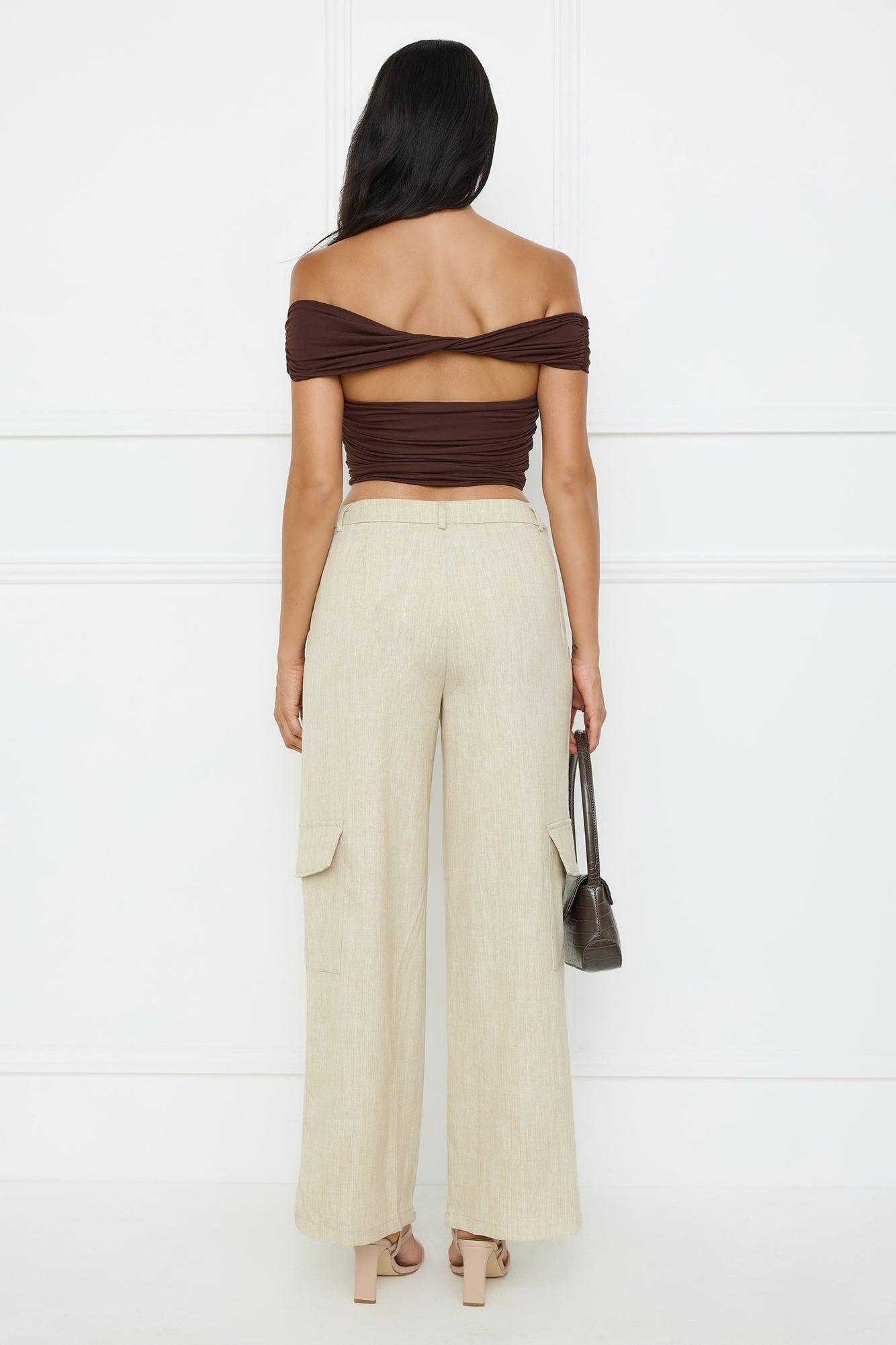 New Style Off Shoulder Top Chocolate Product Image