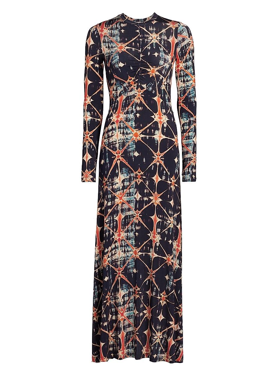 Womens Naia Ruched Printed Jersey Maxi Dress Product Image