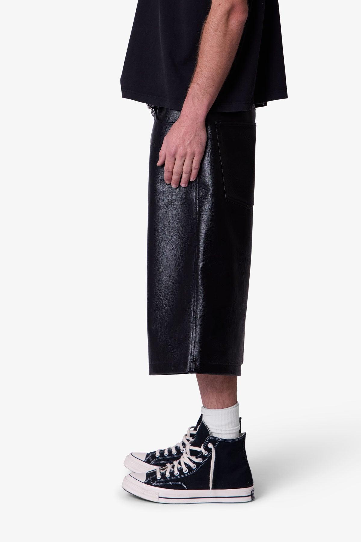 Ultra Baggy Leather Shorts - Black Product Image