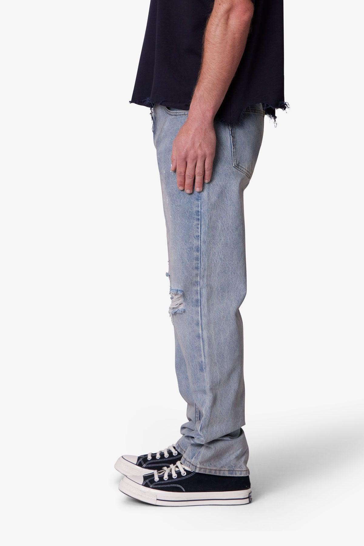 Painted Straight Denim - Light Blue Product Image
