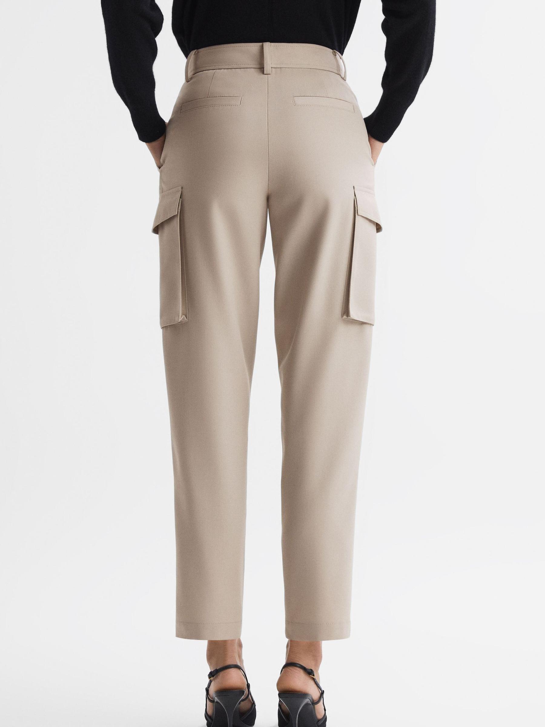Petite Mid Rise Cargo Trousers in Neutral Product Image