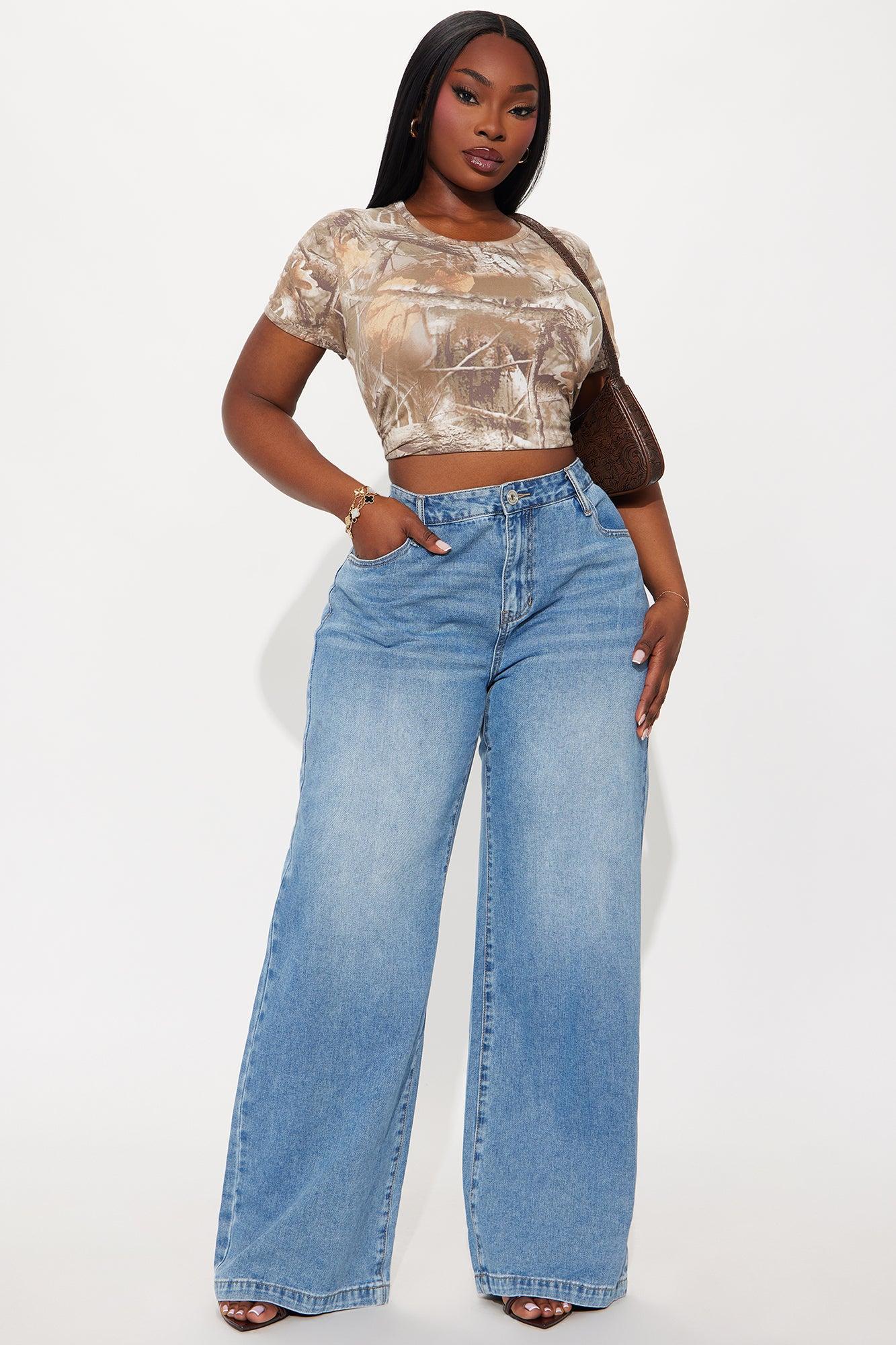 Alannah Non Stretch Low Rise Wide Leg Jeans - Medium Wash Product Image