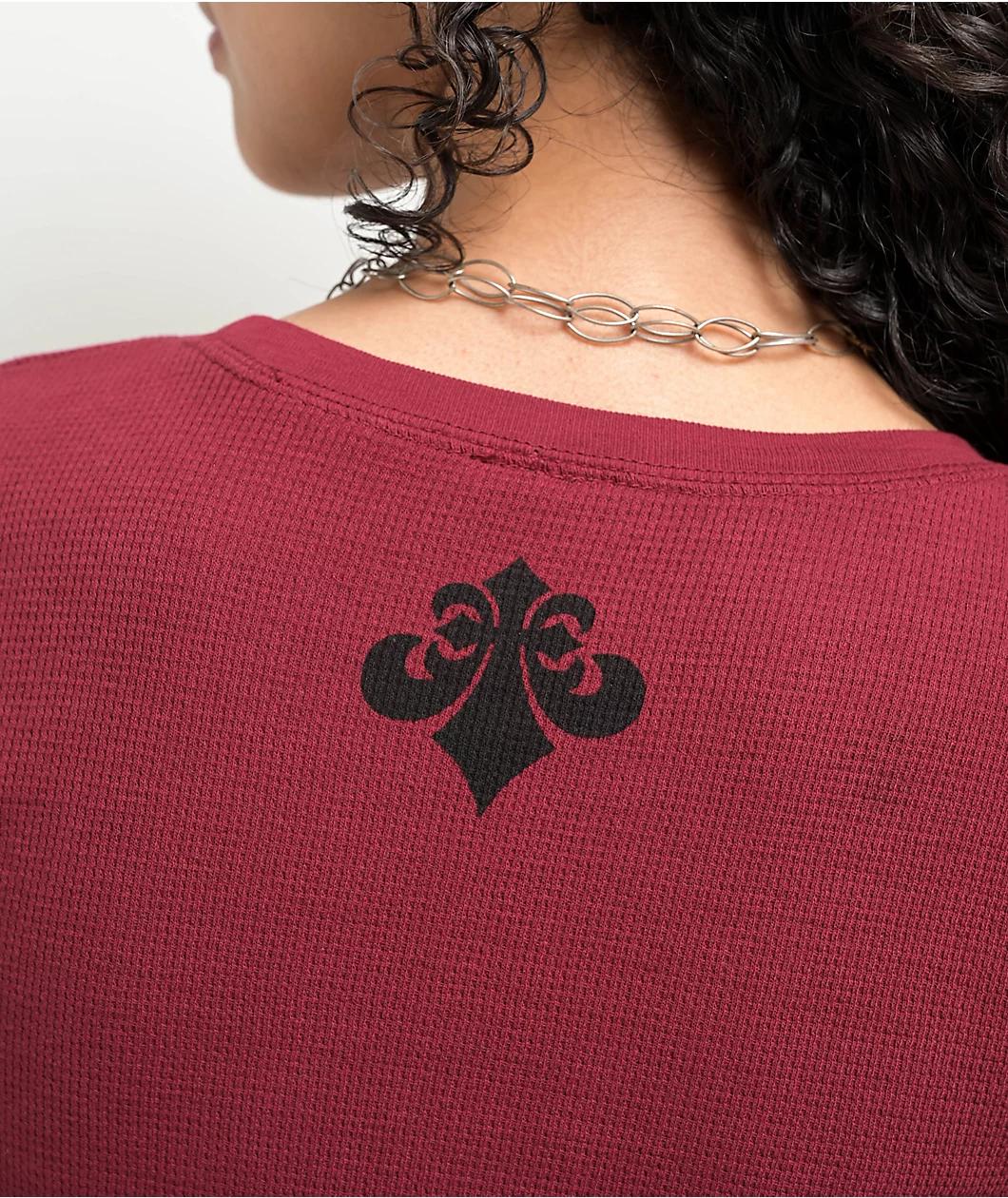 Affliction Shred Fest Red Thermal Long Sleeve T-Shirt Product Image