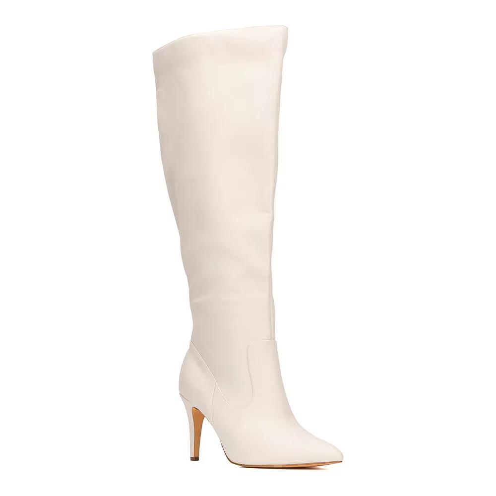 Fashion to Figure Lisette Women's Extra Wide Calf Knee-High Boots, Size: 13 Wide, Ivory Product Image