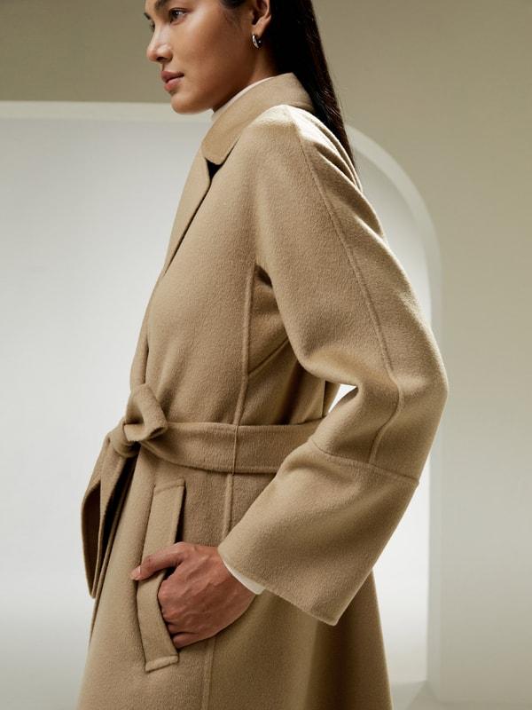 Double-faced Wool-blend Robe Coat Product Image