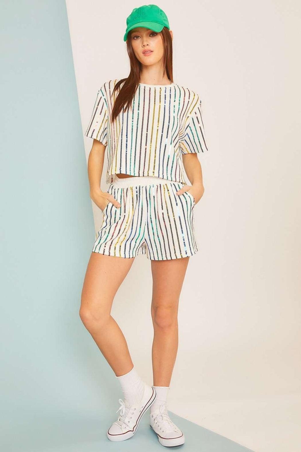 Sequin Det Knit Short Product Image