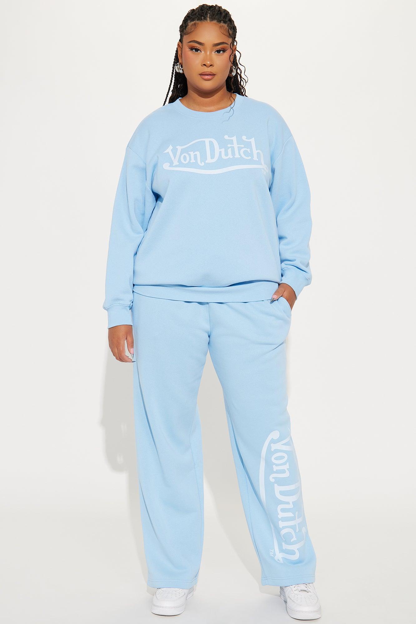 Von Dutch Distressed Wide Leg Pant - Blue Product Image