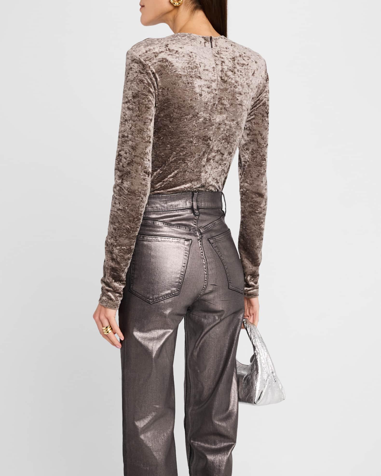 Long Sleeve Crushed Velvet Top Product Image