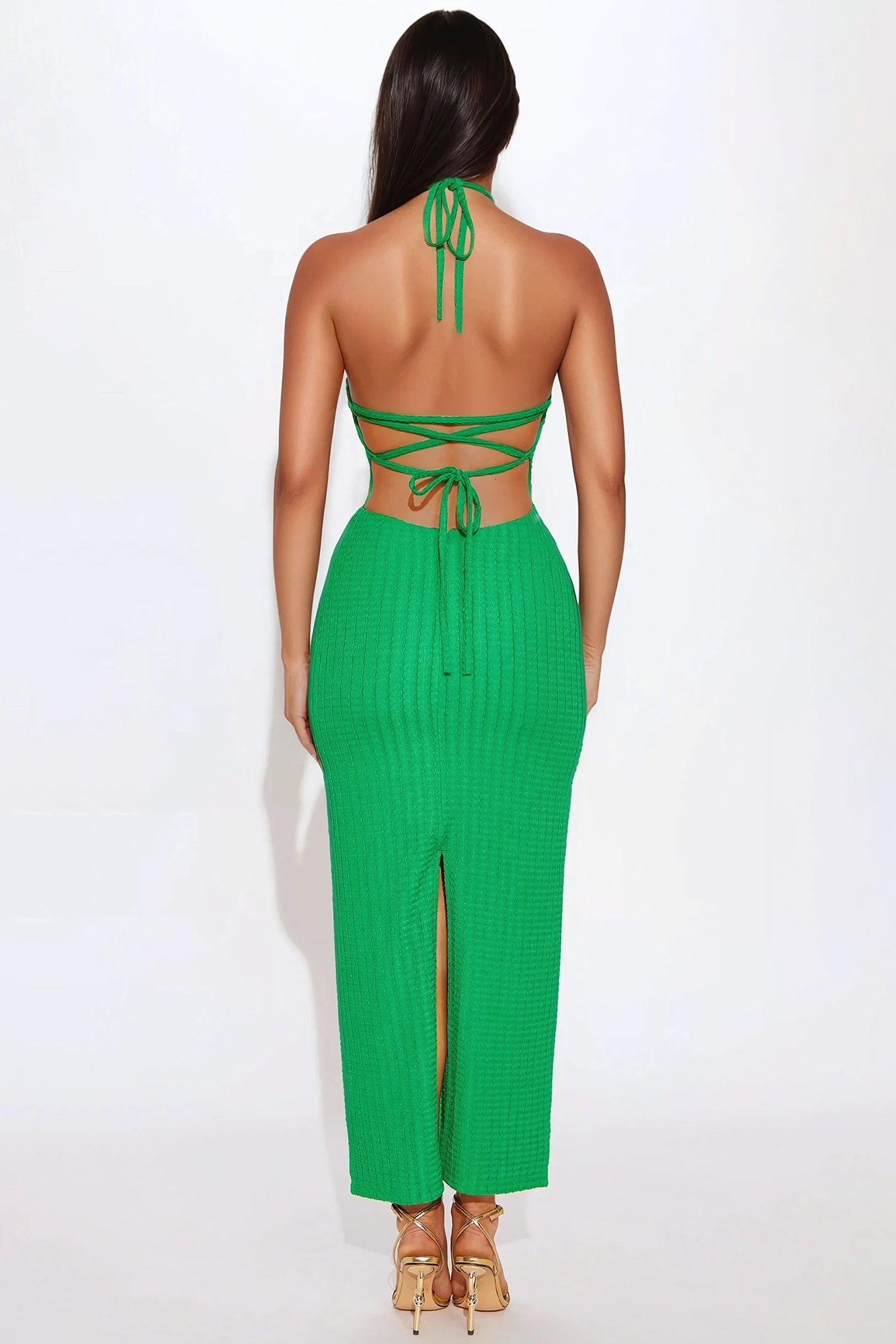 Lucy Backless Maxi Dress - Green Product Image