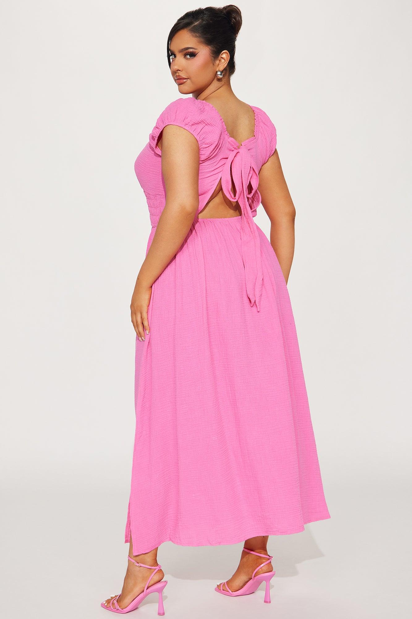 Leah Gauze Maxi Dress - Pink Product Image