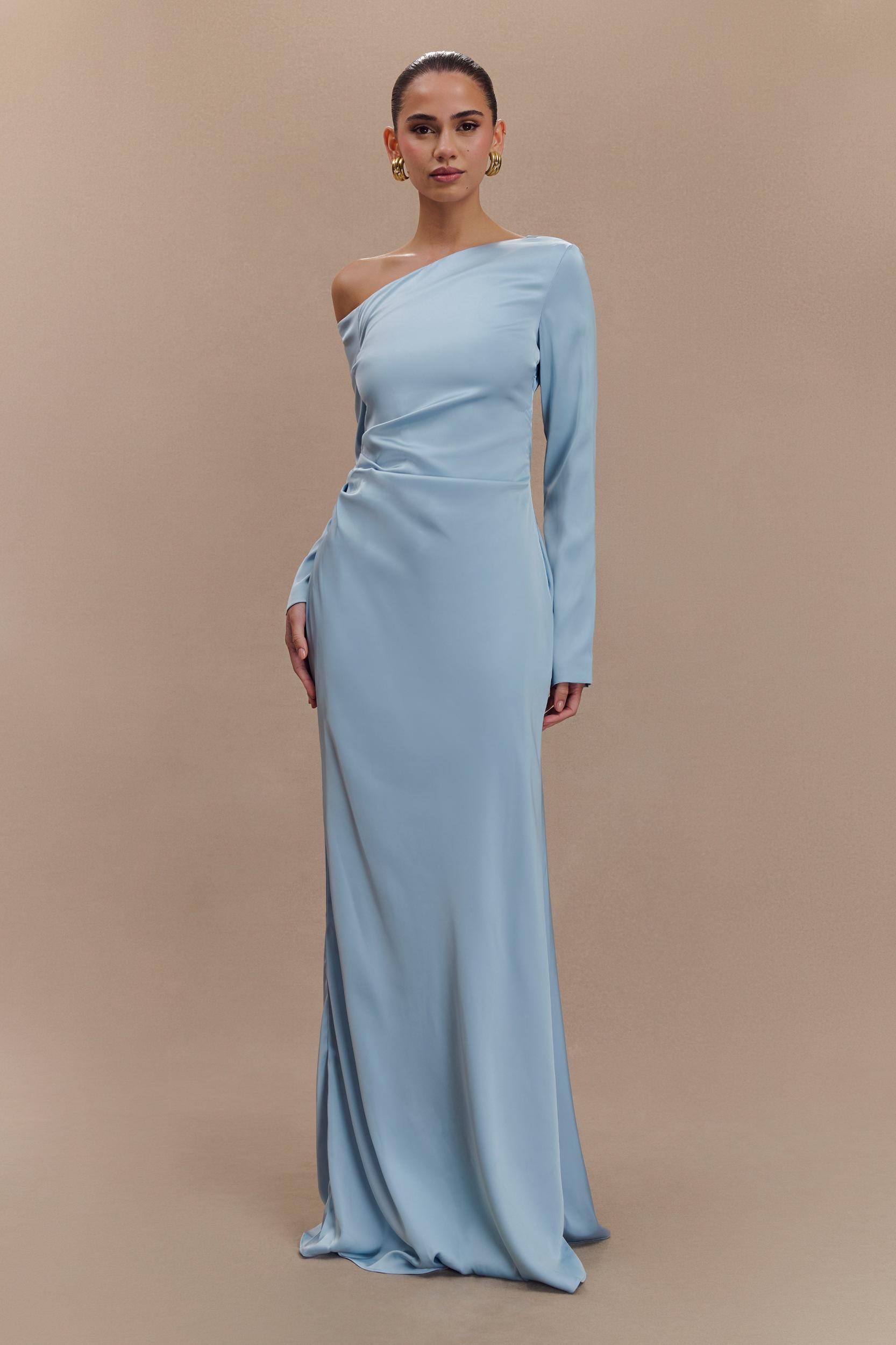 Avery Long Sleeve Maxi Dress - Cornflower Blue Product Image