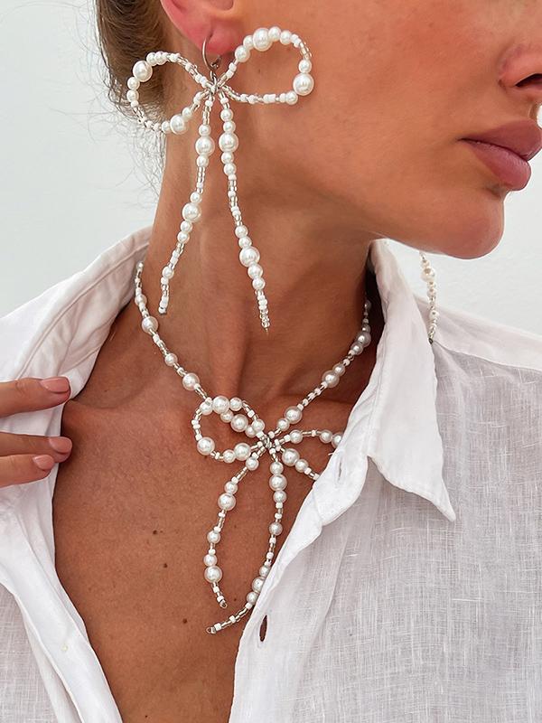 Bowknot Drop Earrings + Necklaces Accessories Product Image