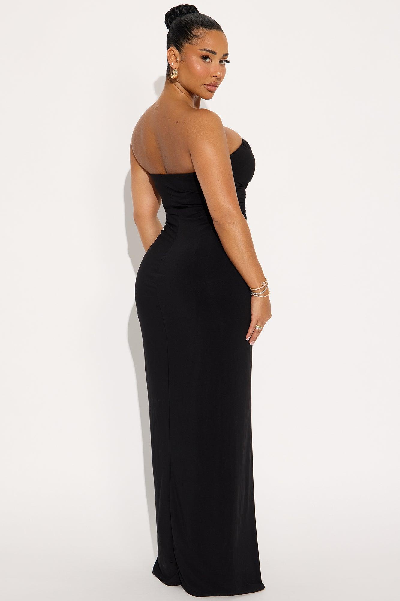 Melody Ruched Maxi Dress - Black Female Product Image