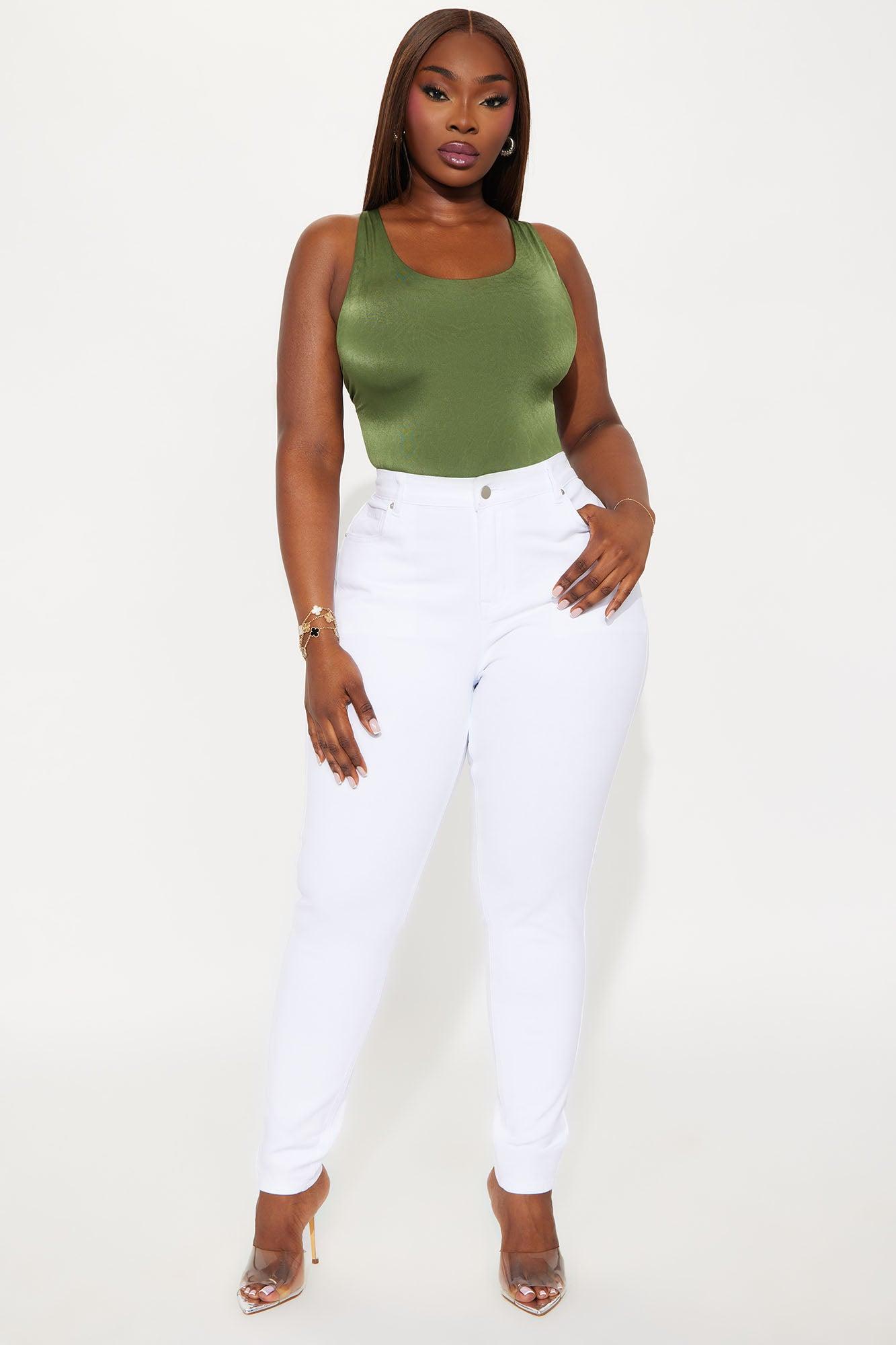 Tall Vibe Check Curvy Stretch Skinny Jeans - White Female Product Image