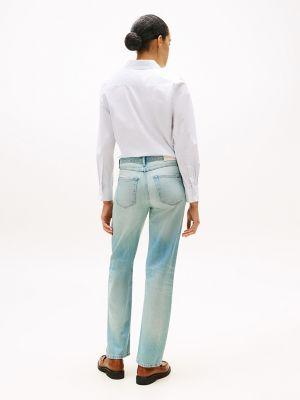 Faded Light Wash Mid-Rise Straight Jean Product Image