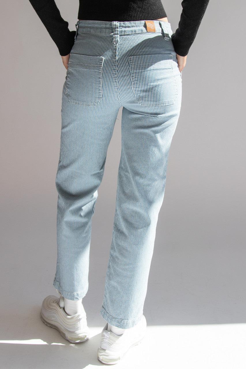Hickory Stripe Straight Leg Jeans Product Image
