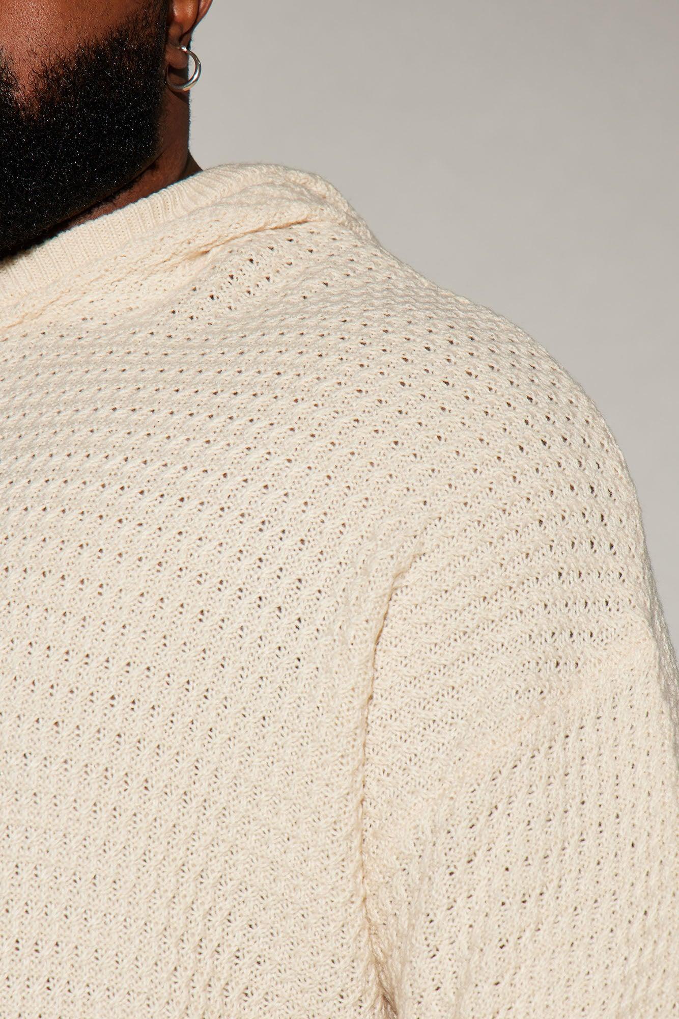 Icy Cold Cableknit Hooded Sweater - Cream Product Image
