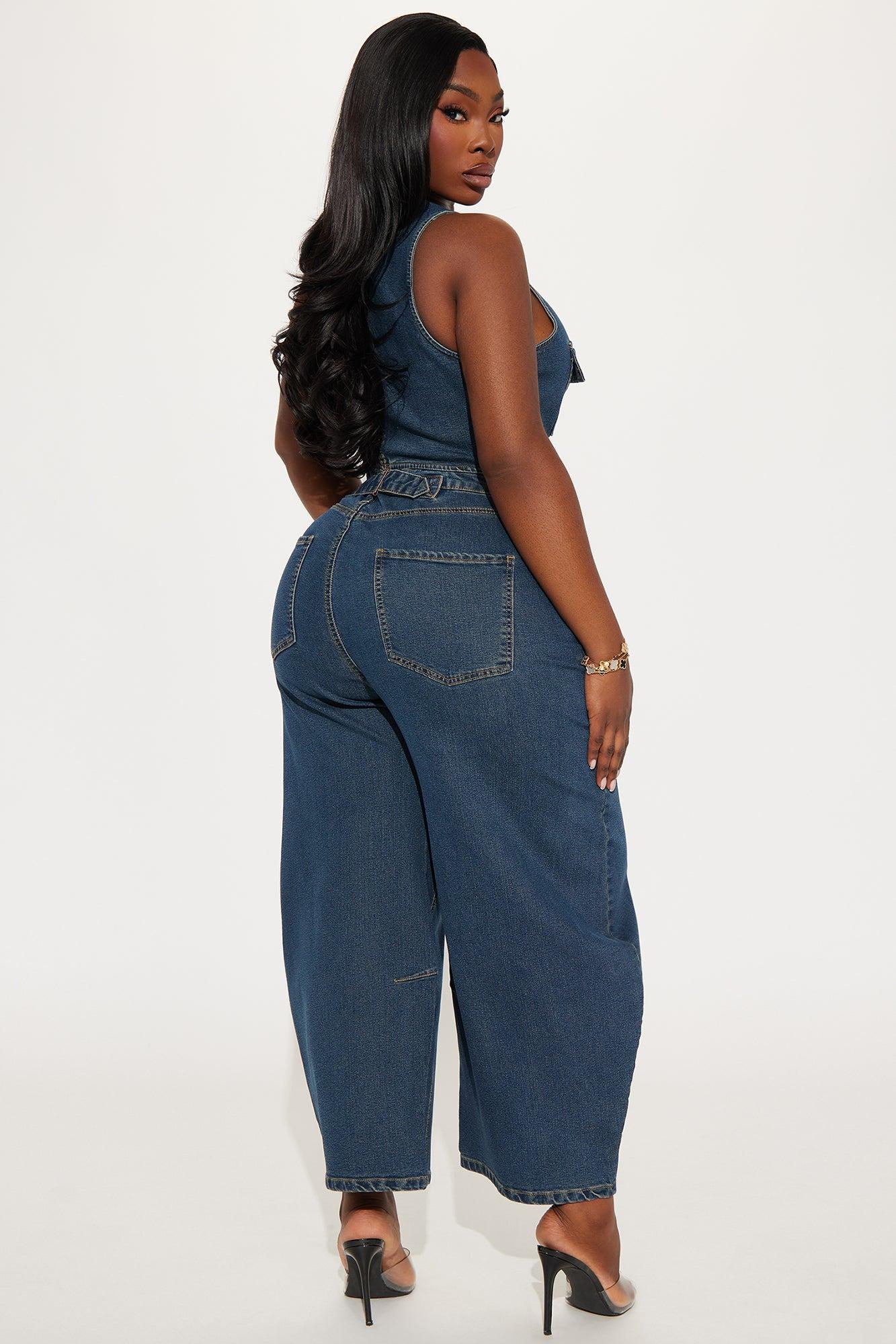 Taylor Barrel Jean Set - Dark Wash Product Image