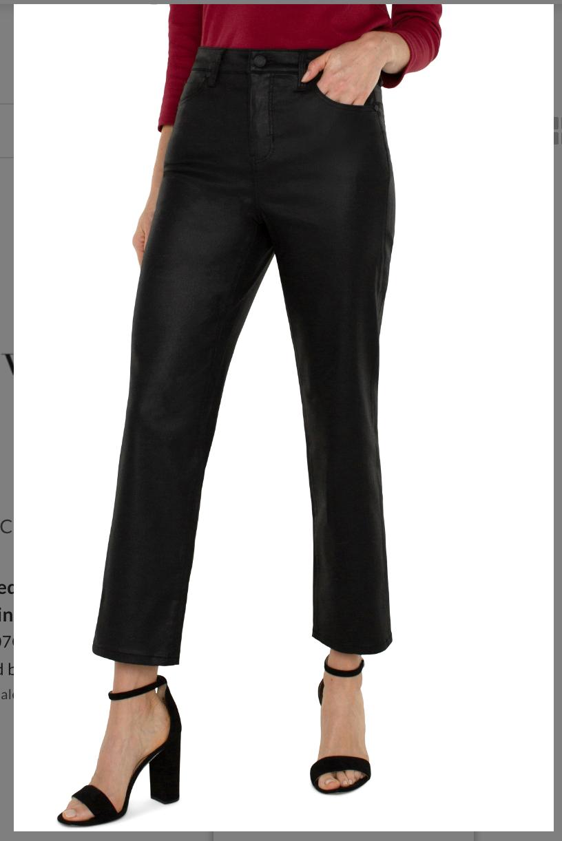 Kennedy Crop Straight Leg Jeans- Black Coated Product Image
