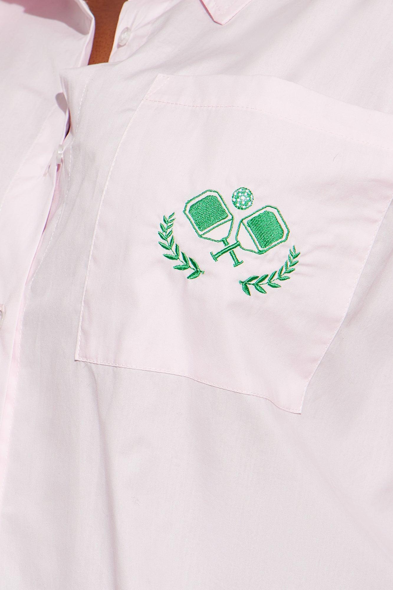 Pickleball League Poplin Shirt - Pink Product Image