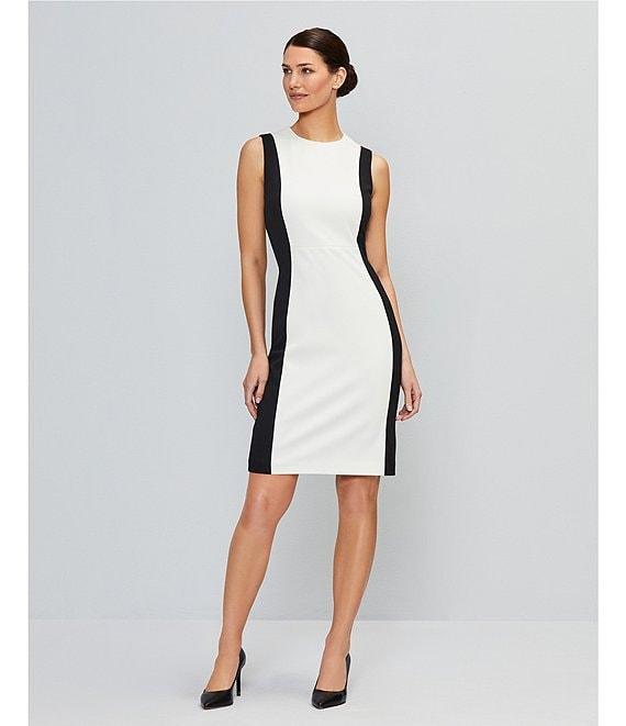 Investments Scuba Crepe Color Block Sleeveless Sheath Dress Product Image