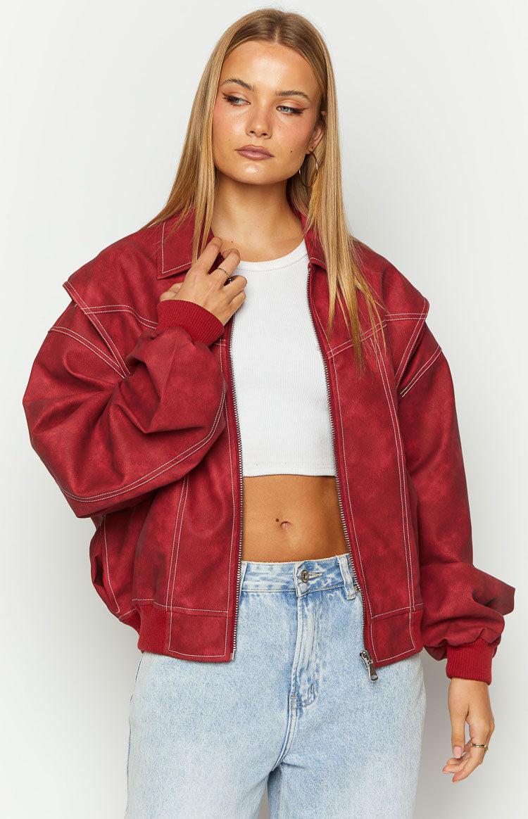 Lioness Vista Crimson Bomber Jacket Product Image