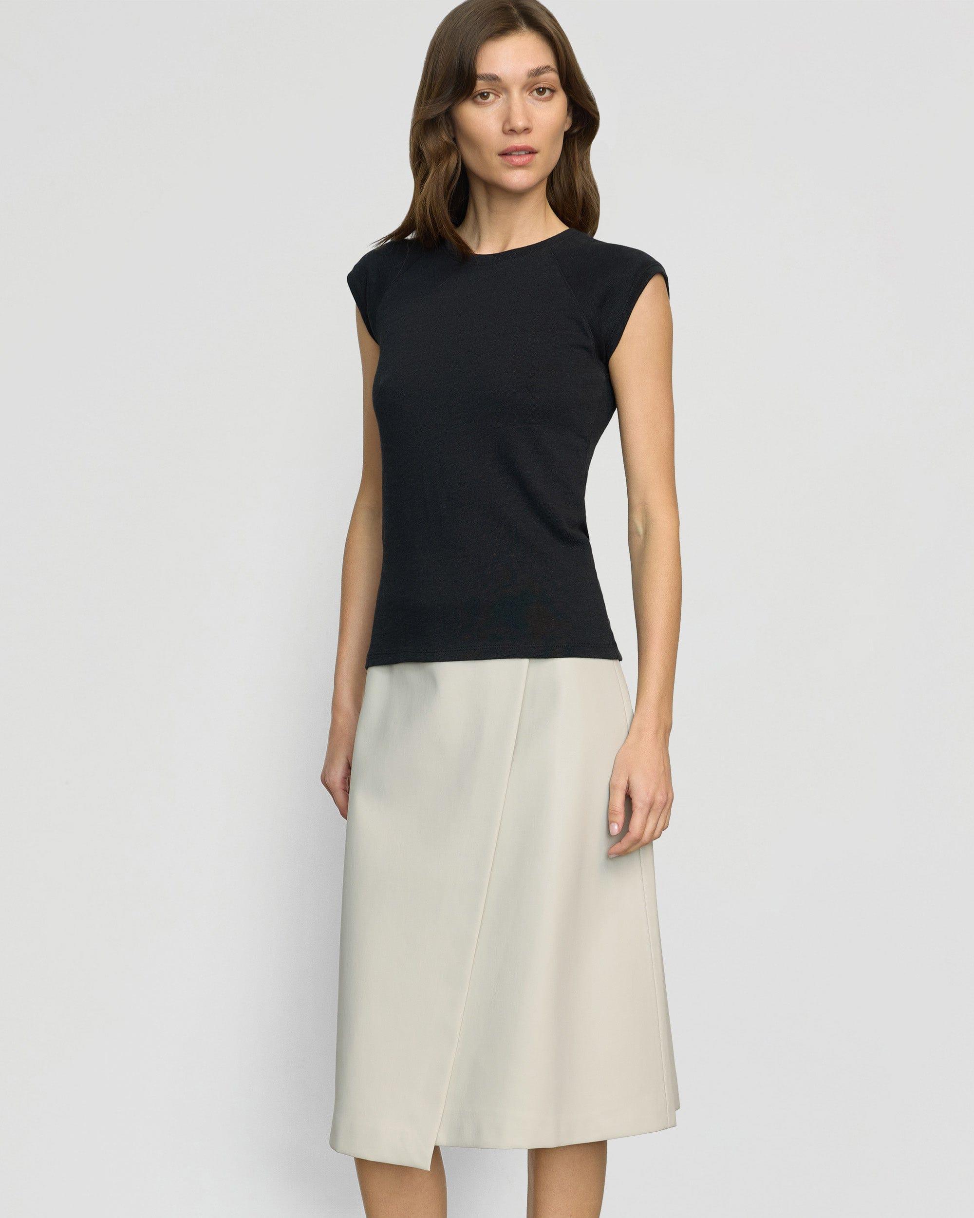 Alba Asymmetric Vegan Leather Skirt Product Image