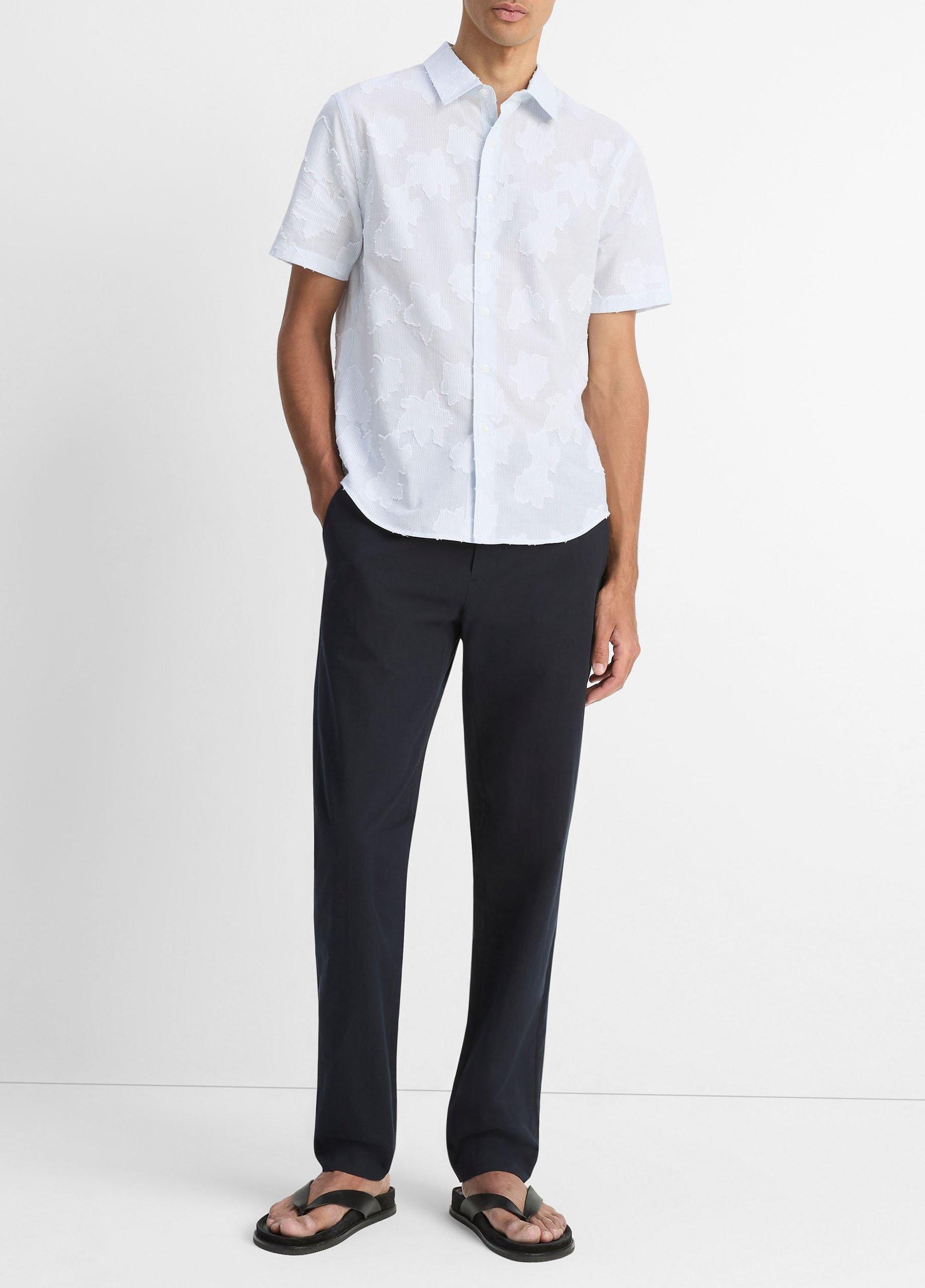 Fil Coupé Cotton Short-Sleeve Button-Front Shirt Product Image