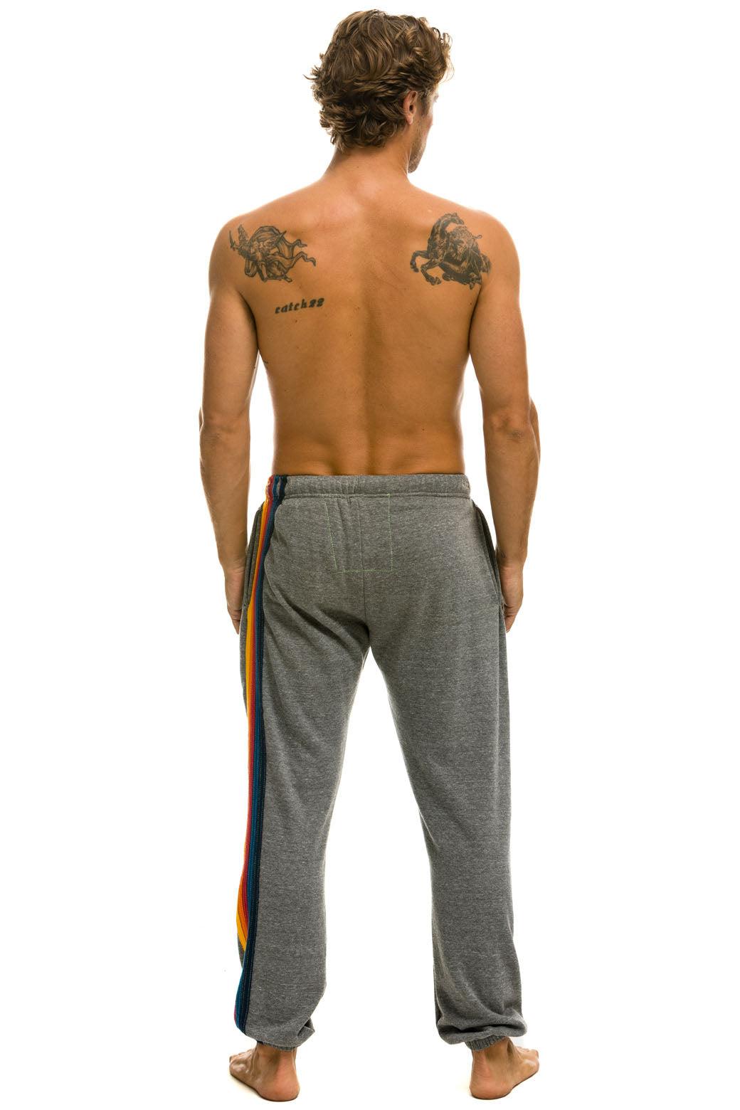 5 STRIPE SWEATPANTS - HEATHER GREY Male Product Image