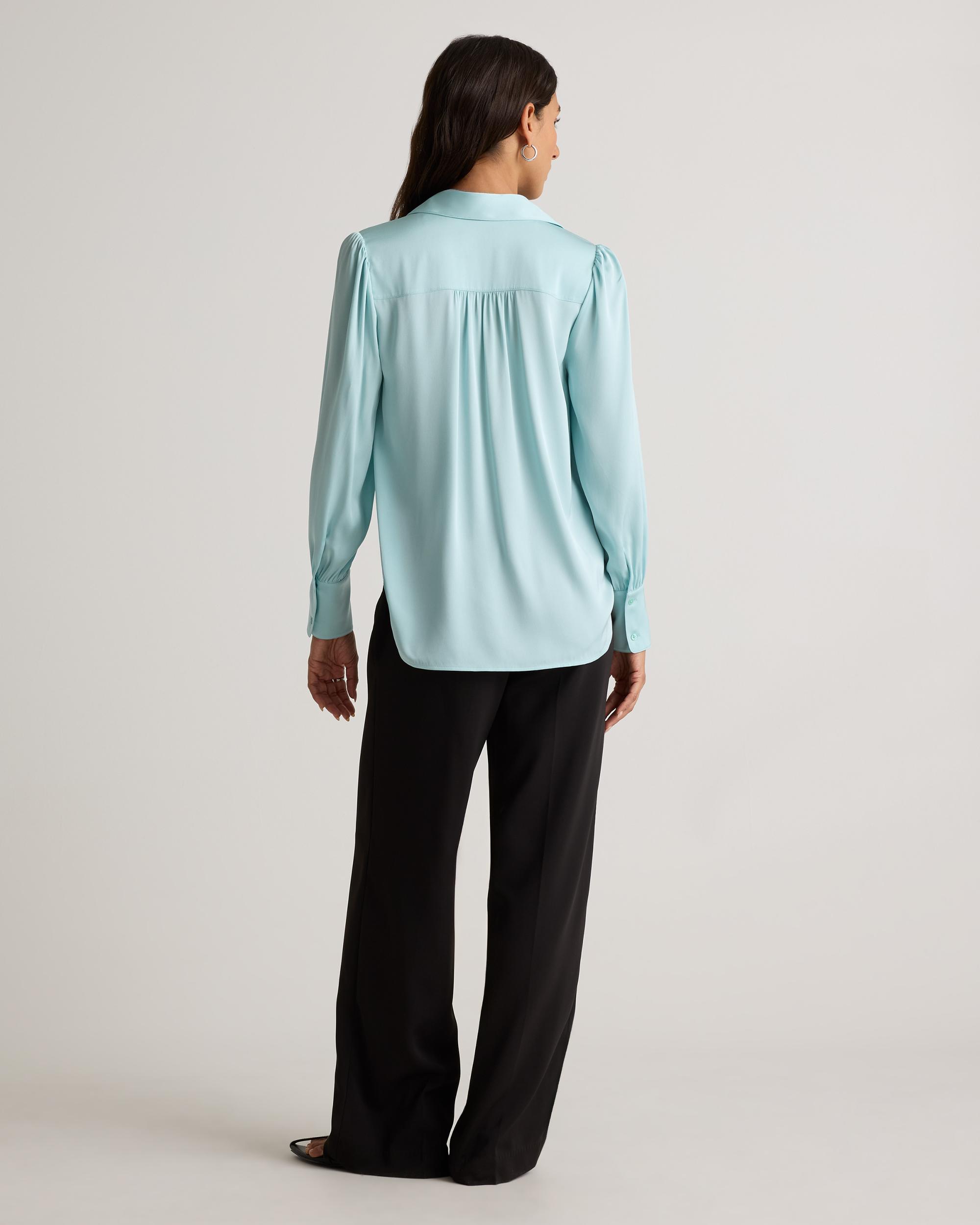 Quince | Women's Washable Stretch Silk Split Neck Blouse Mulberry Silk Product Image