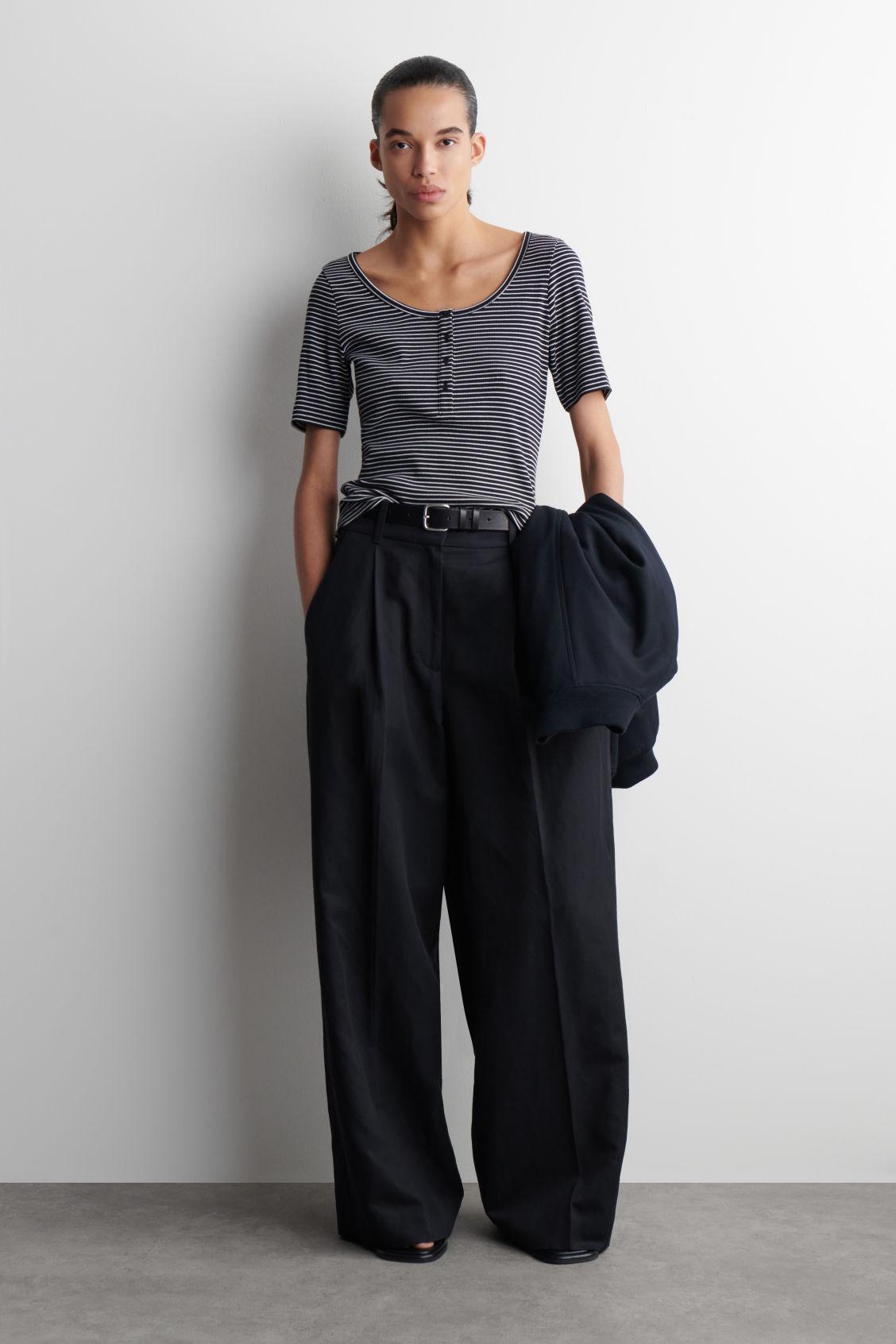 RIBBED HENLEY T-SHIRT Product Image