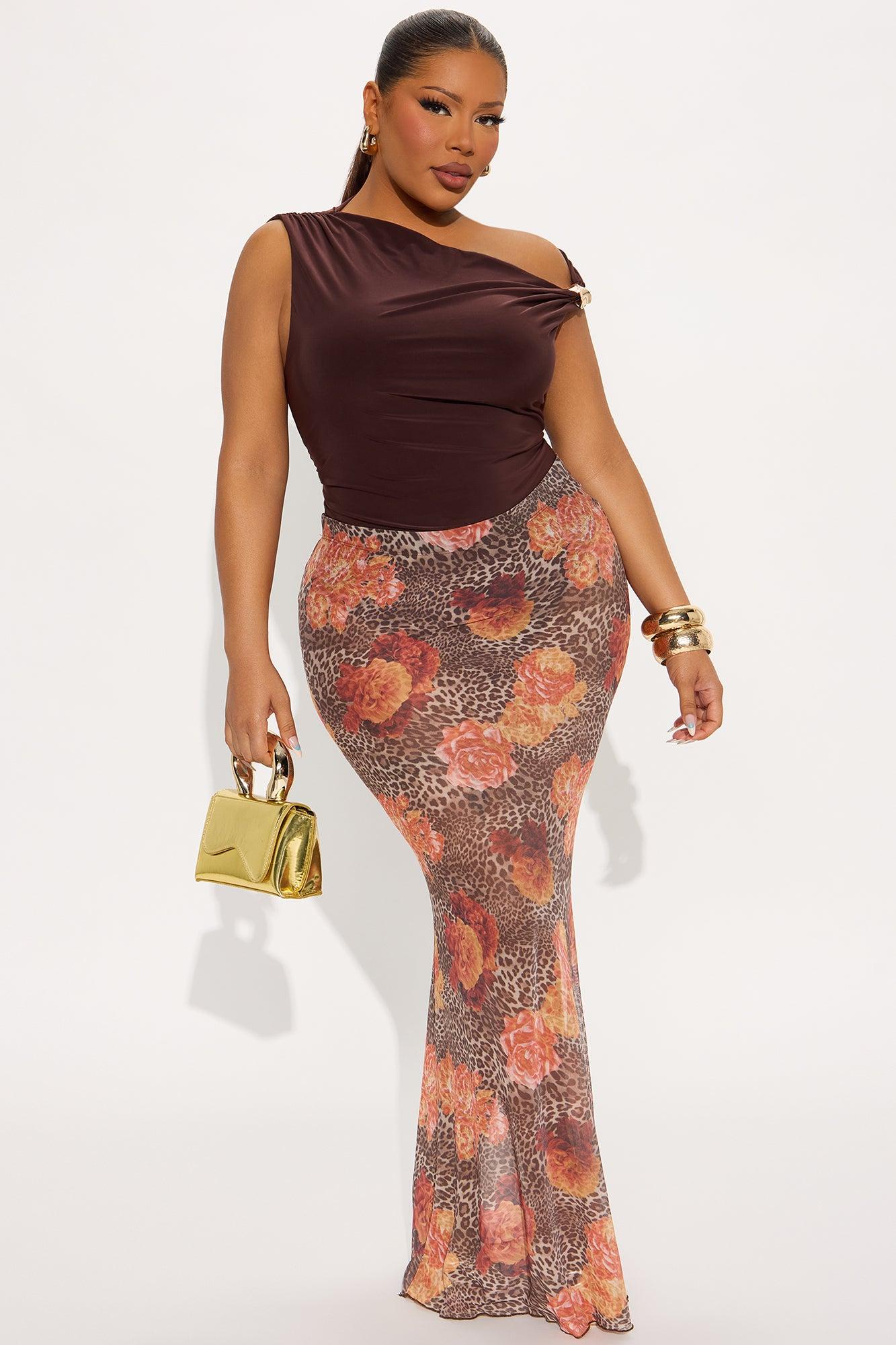 Moments Notice Off Shoulder Bodysuit - Brown Female Product Image