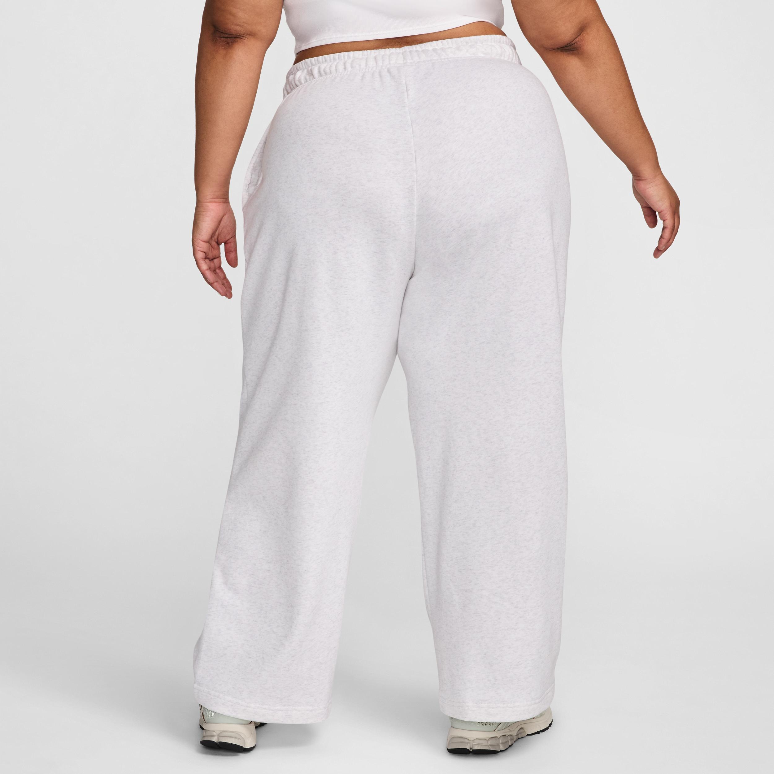 Womens Nike Sportswear Club Fleece Mid-Rise Wide-Leg Sweatpants (Plus Size) | FB7262-051 Product Image
