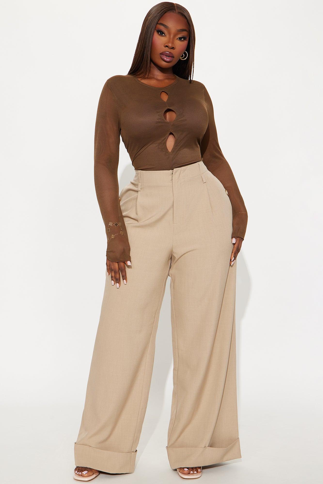 Letitia Mesh Long Sleeve Bodysuit - Chocolate Female Product Image