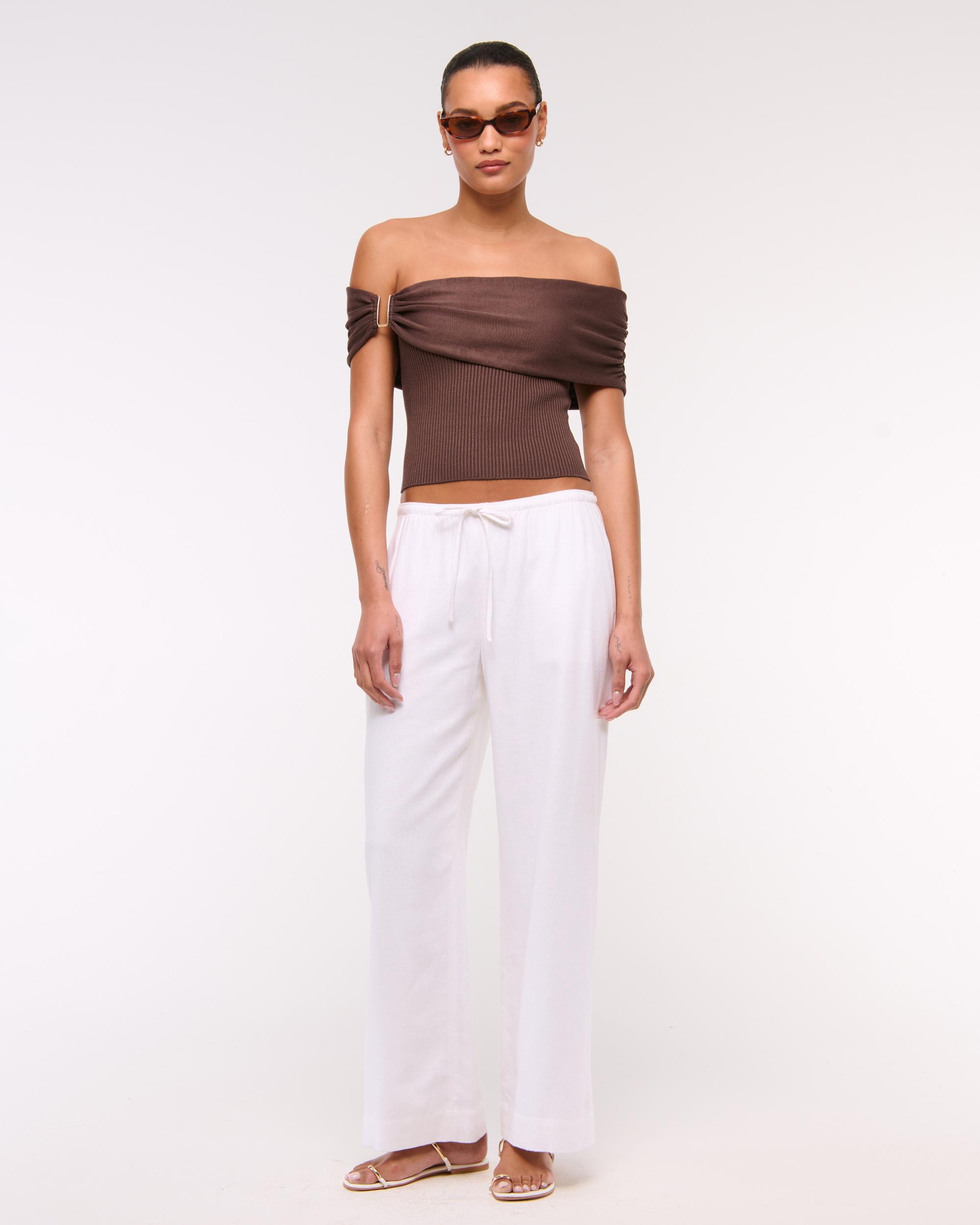 Hardware Off-The-Shoulder Sweater Top Product Image