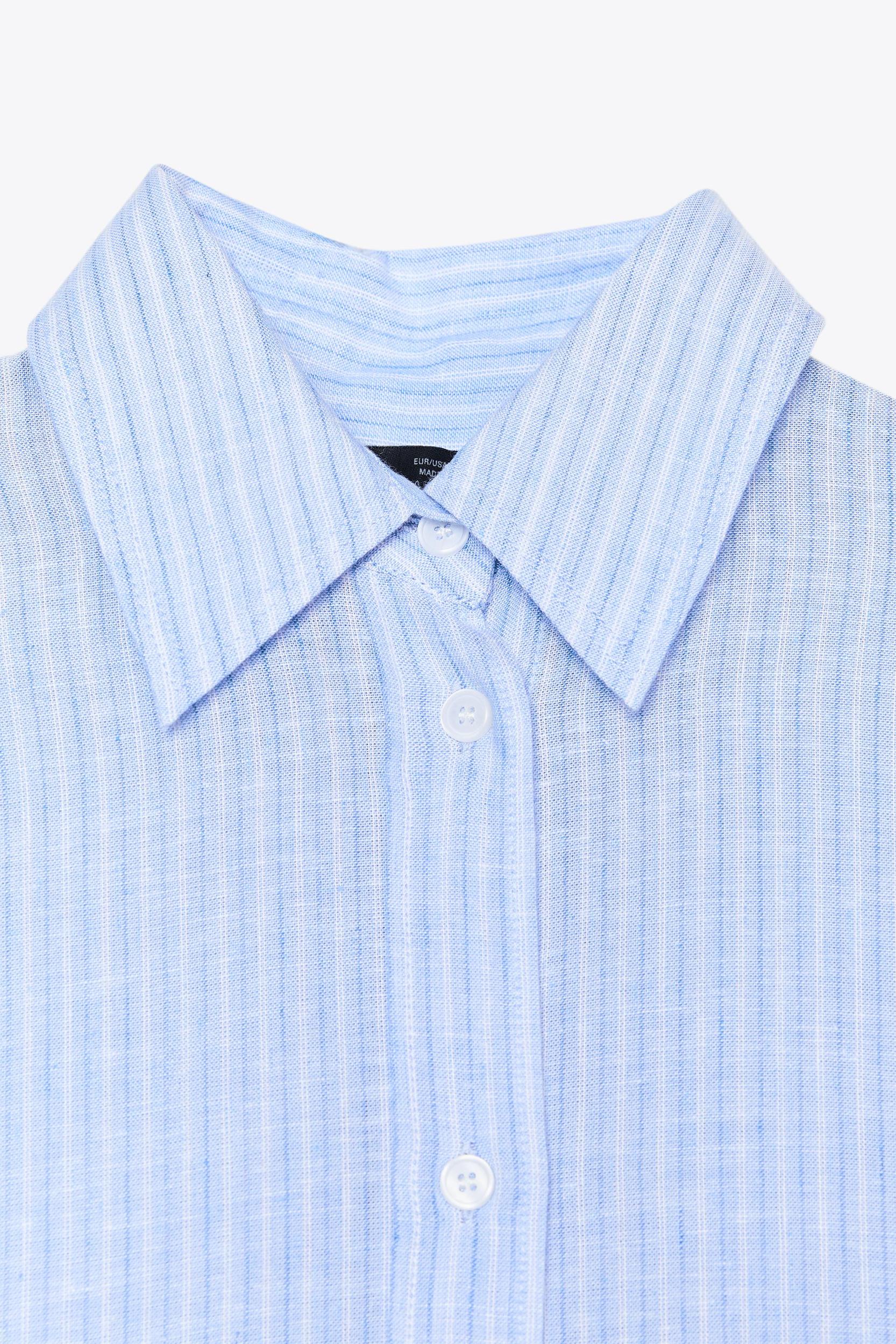 STRIPED OVERSIZED SHIRT WITH BACK SLIT AND TIES Product Image