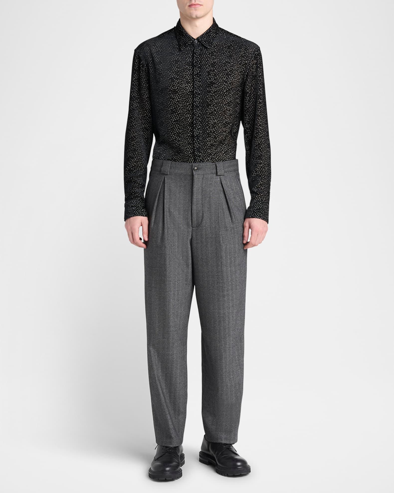 Men's Diagonal-Woven Viscose Dress Shirt Product Image