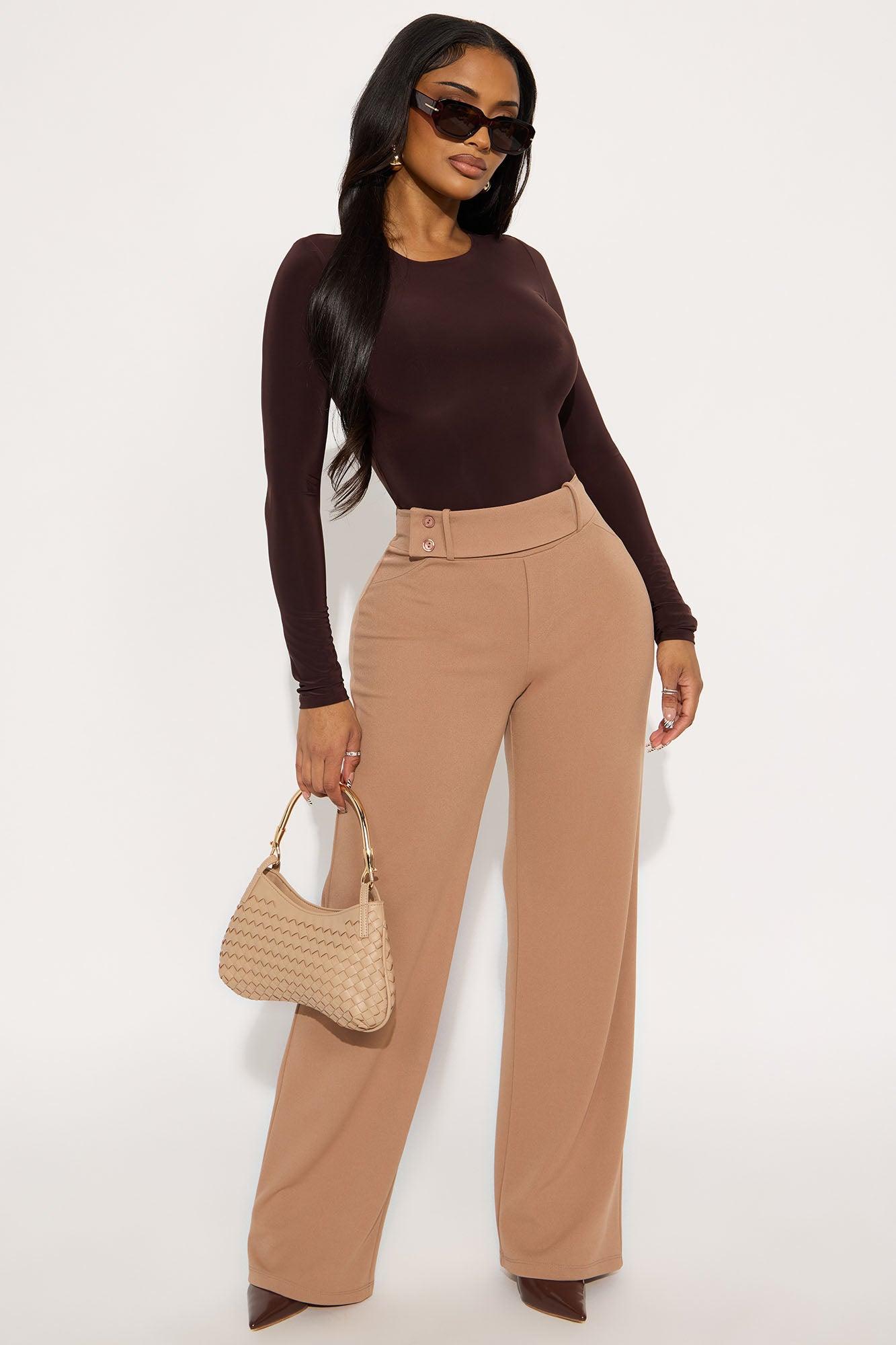 Breezy Double Lined Long Sleeve Bodysuit - Chocolate Female Product Image