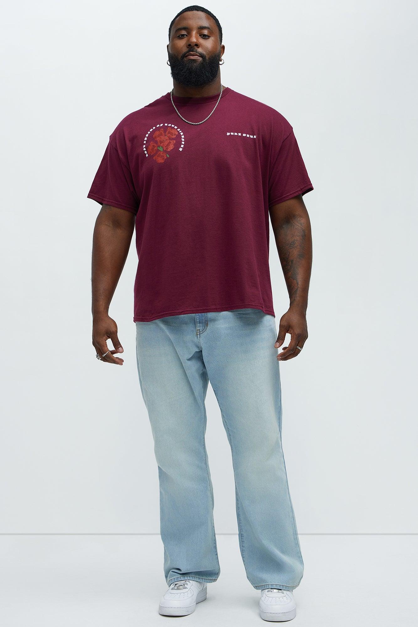 Silent Roses Short Sleeve Tee - Burgundy Product Image