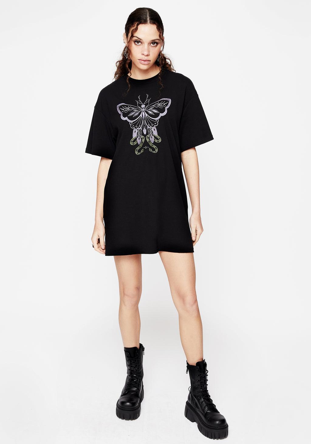 Mimicry Embroidered Mini Tee Dress Product Image